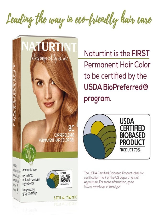 ناتشورتينت صبغة شعر دائمة من ناتورتينت 8C بلون أشقر نحاسي (عبوة من 6 قطع)، خالية من الأمونيا، نباتية، لم تُختبر على الحيوانات، تغطية للشعر الأبيض بنسبة تصل إلى 100%، نتائج تدوم طويلاً (قد يختلف شكل العبوة) - Image 3